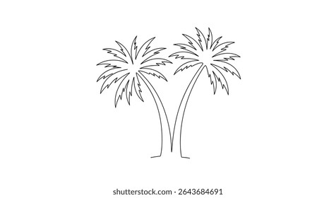 Black and White Tropical Palm Trees Silhouette Image Illustration Graphic Design Inspiration