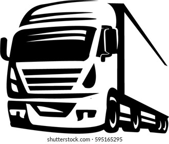 Black White Truck Logo Stock Vector (Royalty Free) 595165295 | Shutterstock