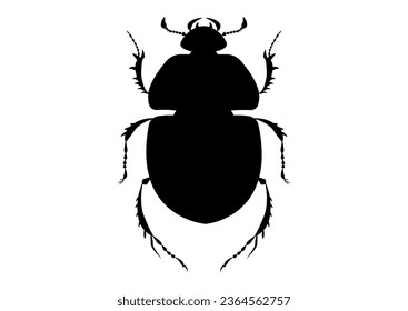 Black and White Trypocopris Vernalis Beetle Silhouette svg