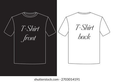 Modelo de amostra de design de camiseta preto e branco.