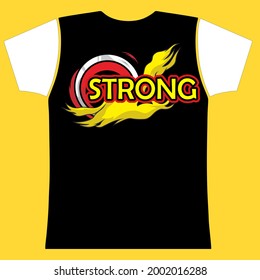 black white t-shirt with strong writing design on the chest. vector illustration eps.10
