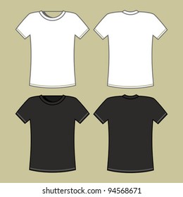 Black and white t-shirt template