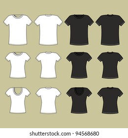 Black and white t-shirt template