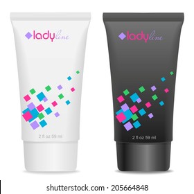 Black and white tubes. Bright colorful design. Vector. Place for your text.