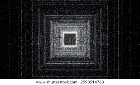 Black and white tunnel background. Corridor on black background. Data flow information. Digital communication concept. Wormhole. 3d vector illustration.