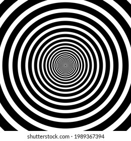 Black And White Tunnel. Optical Illusion