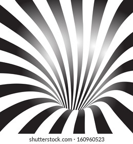 Black and white tunnel vector background