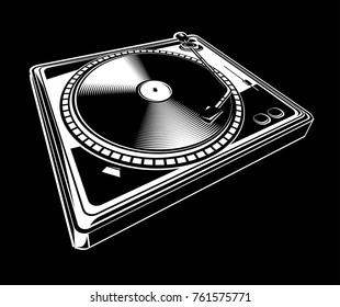 Black and white turntable