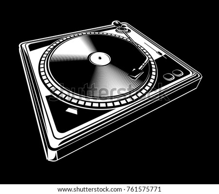 Black and white turntable
