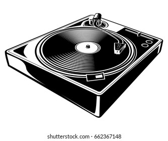 Black And White Turntable Icon