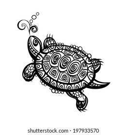Black and white turtle