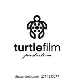 Black and white turtle film logo design inspiration