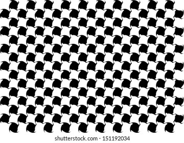 Black and White Twisted Square Pattern. Vector