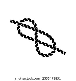 Black and white twisted and straight rope. rope vector illustration. Isolated against a blank background.