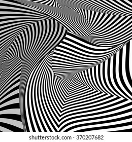 Black and White Twisted Stripes Background