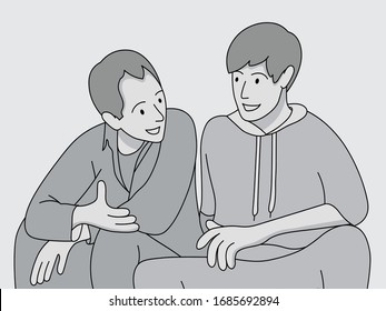 black and white two men