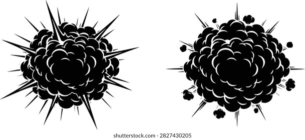 Black and white of two sea urchins with spiky shells isolated on white background echinoderm marine life