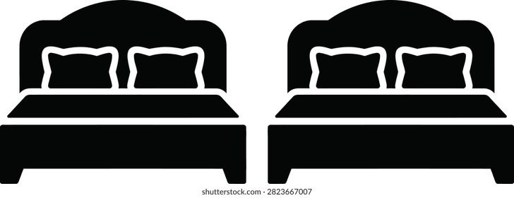 Black and white two seater sofa with cushions