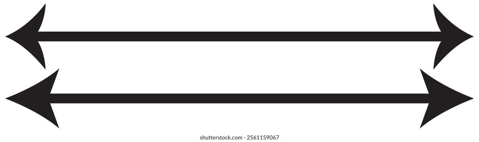 Black and White Two Side Arrow. Double direction arrow icon for your project. Double arrow icon illustration isolated vector sign symbol.