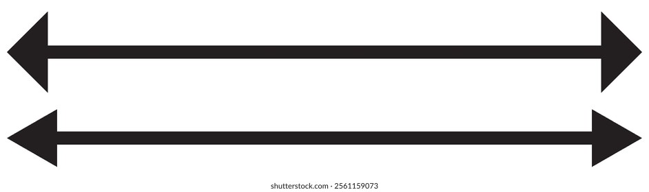 Black and White Two Side Arrow. Double direction arrow icon for your project. Double arrow icon illustration isolated vector sign symbol.