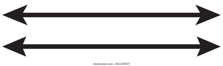 Black and White Two Side Arrow. Double direction arrow icon for your project. Double arrow icon illustration isolated vector sign symbol.