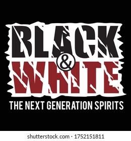 black and white typography, vector illustration for print