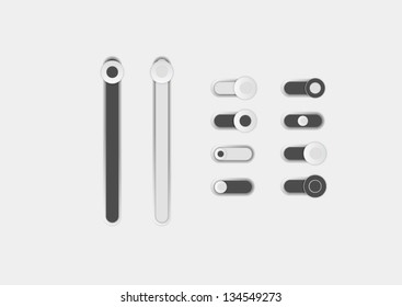 black and white Ui buttons