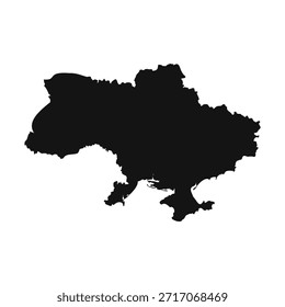 Mapa simples de Ucrânia preto e branco