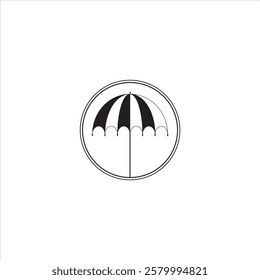 black and white umbrella with black circles