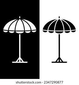 black and white umbrella icon