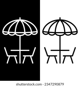 icono del paraguas blanco y negro