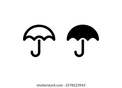 Black and White Umbrella Icon vector