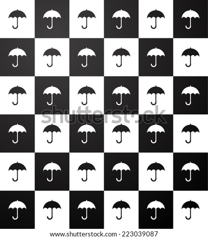 Black and white umbrella pattern