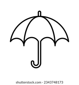 icono del vector de paraguas negro y blanco