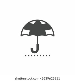 Black and white umbrella vector illustration icon. Illustration for business. Vector template.