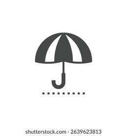 Black and white umbrella vector illustration icon. Illustration for business. Vector template.