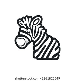 Black and white Uncomplicated logo with Adorable and cute monkey.
