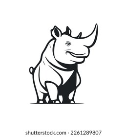 Black and white An uncomplicated logo with an aesthetic Cheerful hippo.