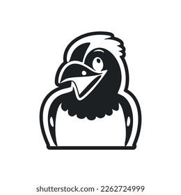 Black and white Uncomplicated logo with an aesthetic and cute eagle.