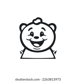 Black and white Uncomplicated logo with a cute cheerful fox.