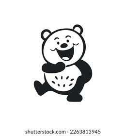 Black and white Uncomplicated logo with Lovely Cheerful fox.