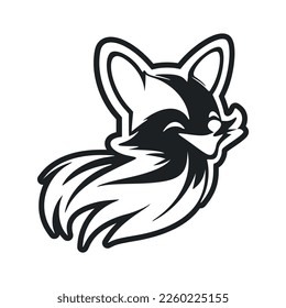 Black and white Uncomplicated logo with a nice cheerful pony.