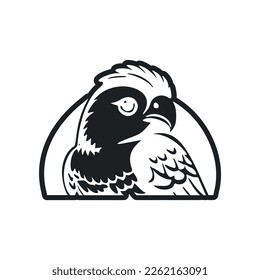 Black and white Uncomplicated logo with Sweet and cute eagle.