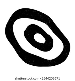 Ponto irregular preto e branco desenhado à mão. Mancha preta no branco. Ilustração de vetor plano, eps10
