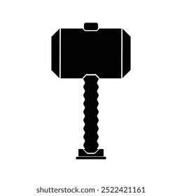 black and white unique hammer icon