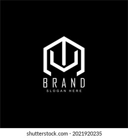 black and white unique letter m v logo