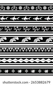 black and white unique own custom made traditional mix tribal pattern ethnic ornament art wallpaper background suitable for your textile print