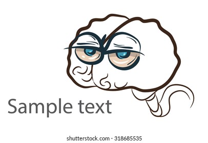 Black And White upset facial double brain background and place for semple text