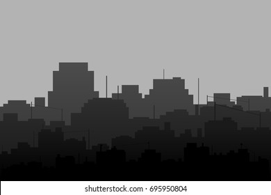 black and white urban city background.vector and illustration