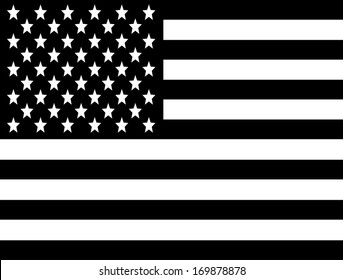 Black and white USA flag